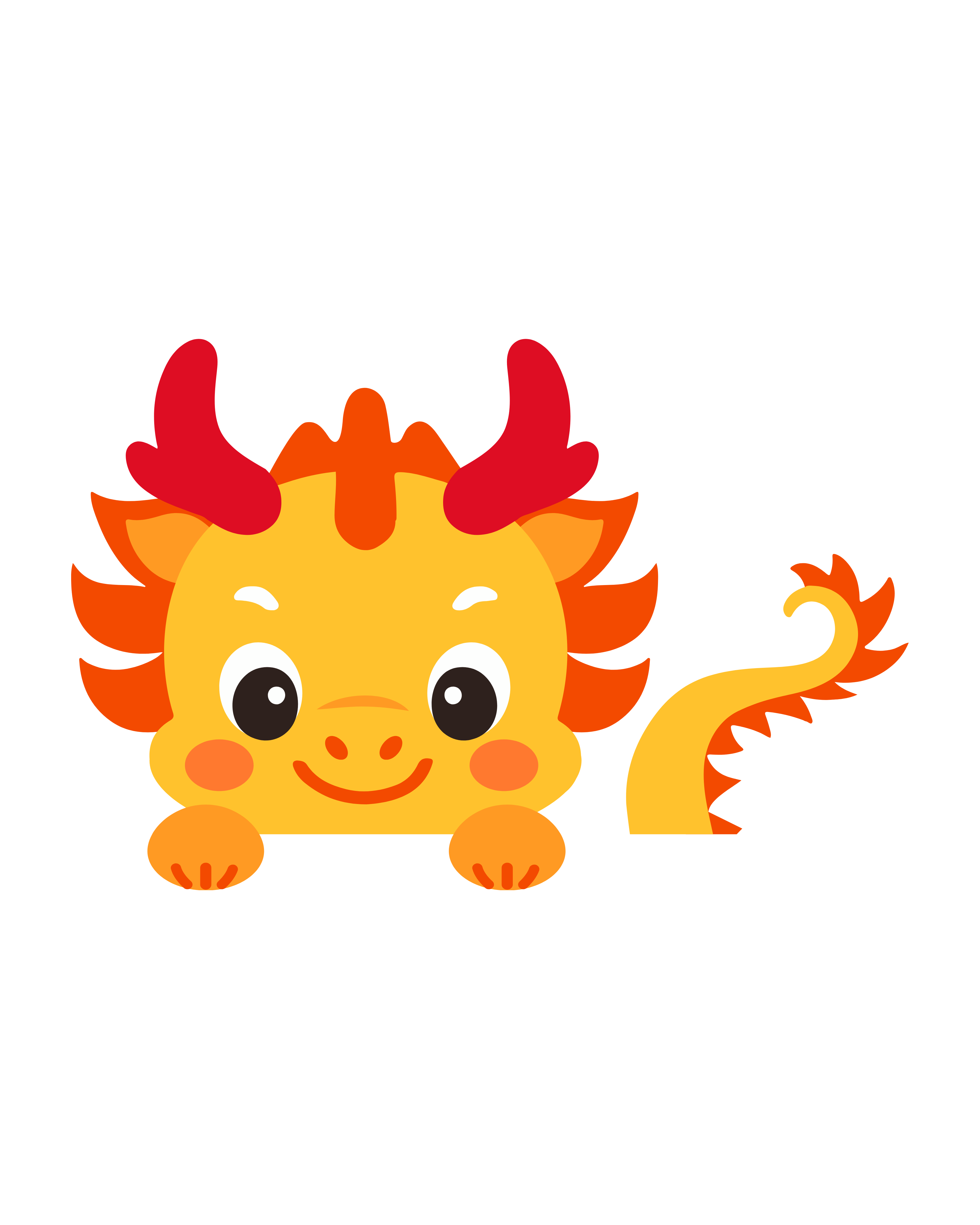 Maskot naga Hanhub yang ramah